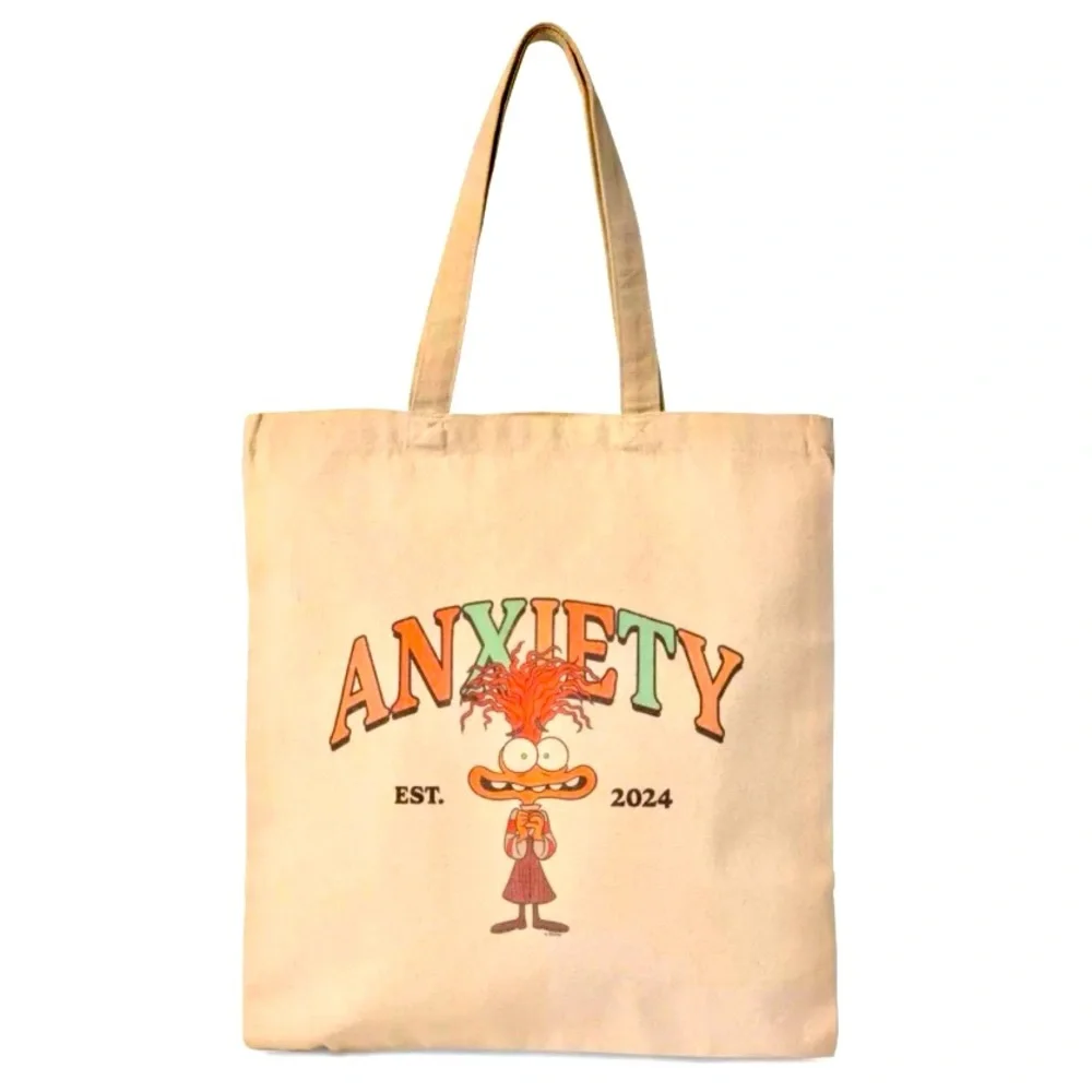 Disney Parks/Store Inside Out 2 pixar Canvas Tote Bag NEW Graphic Print Anxiety - Picture 1 of 5